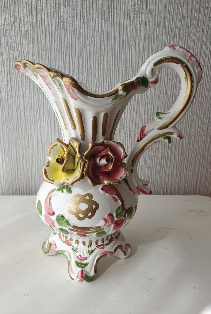 Grote Capodimonte vaas, Italiaans porselein 30 cm, Antiek en Kunst, Ophalen of Verzenden