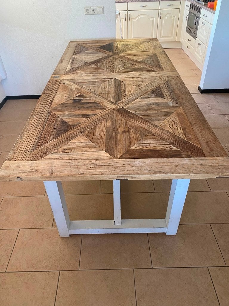 Originele Rivièra Maison Chateau Chassigny eettafel, Ophalen, Gebruikt, Eikenhout, 200 cm of meer