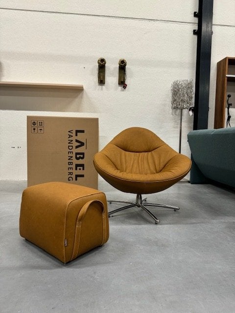 Nieuw in Doos Label Vandenberg Hidde Soft Fauteuil Brown, Nieuw, Ophalen of Verzenden, 75 tot 100 cm, Label van den Berg