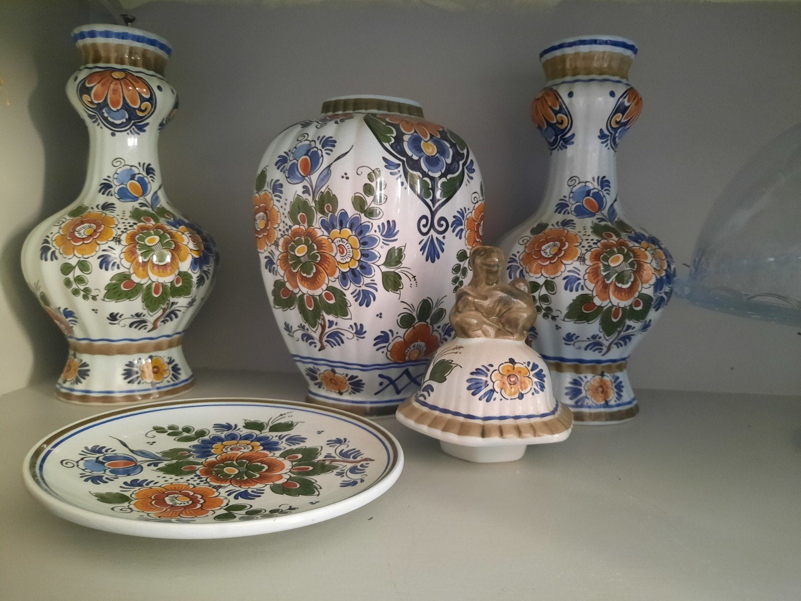 Delft pokychroom Holland Handwerk vases set, Antiek en Kunst, Ophalen of Verzenden