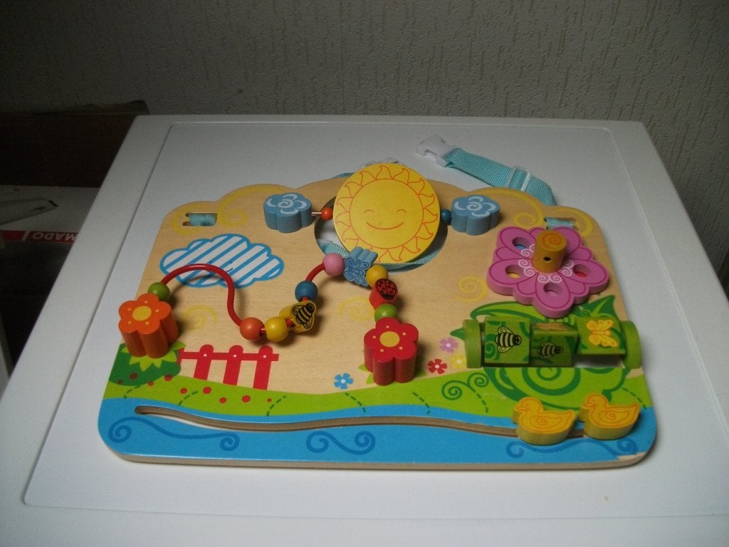 Activiteitenbord diertjes voor in de box, Ophalen of Verzenden, Gebruikt