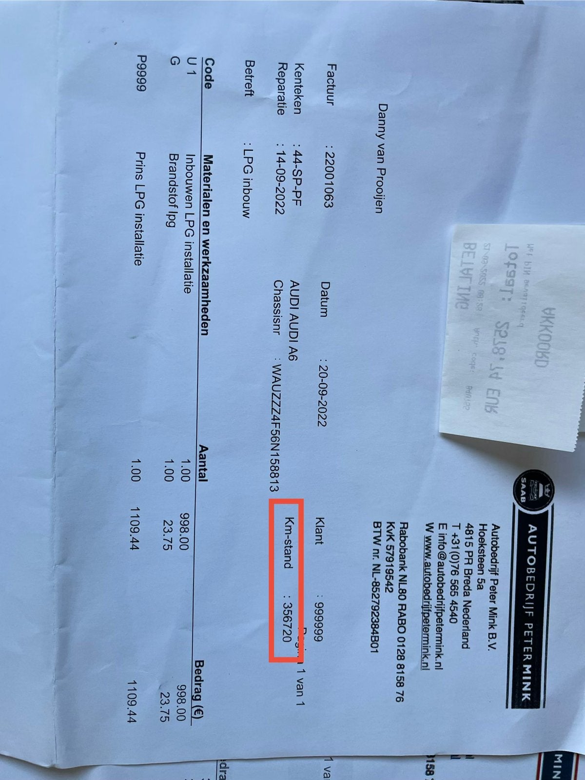Foto 10 van A6 3.2 GEREVISEERDE MOTOR EN LPG