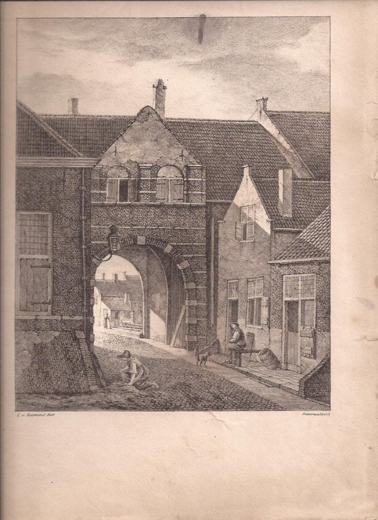 Poortje Woudrichem door Johannes van Lexmond, Antiek en Kunst, Kunst | Etsen en Gravures, 18 cm, 22 cm, Ophalen of Verzenden, Origineel