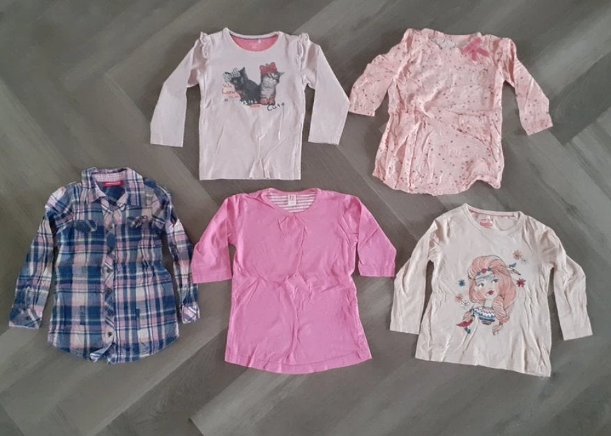 Pakket 3/4 en lange mouw Shirts Roze, Maat 98, Kinderen en Baby's, Kinderkleding | Maat 98, Gebruikt, Meisje, Ophalen of Verzenden