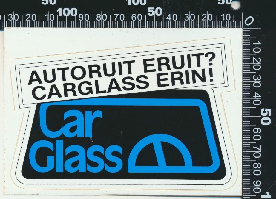 Sticker: Carglass - Autoruit eruit Carglass erin, Verzamelen, Stickers, Ophalen of Verzenden, Zo goed als nieuw, Auto of Motor