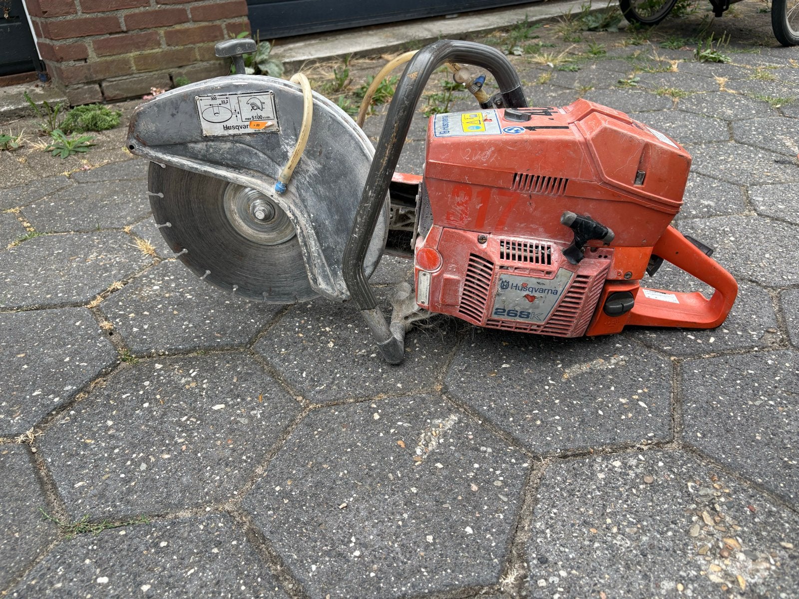 Husqvarna 268 K Steen- en Betonzager, Gebruikt, 70 mm of meer, Overige typen, Ophalen of Verzenden