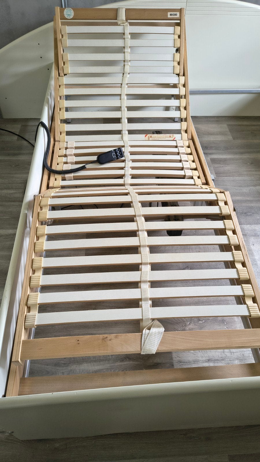 Electrische bedbodem. 80x200, Ophalen, Eenpersoons, Wit, 80 cm