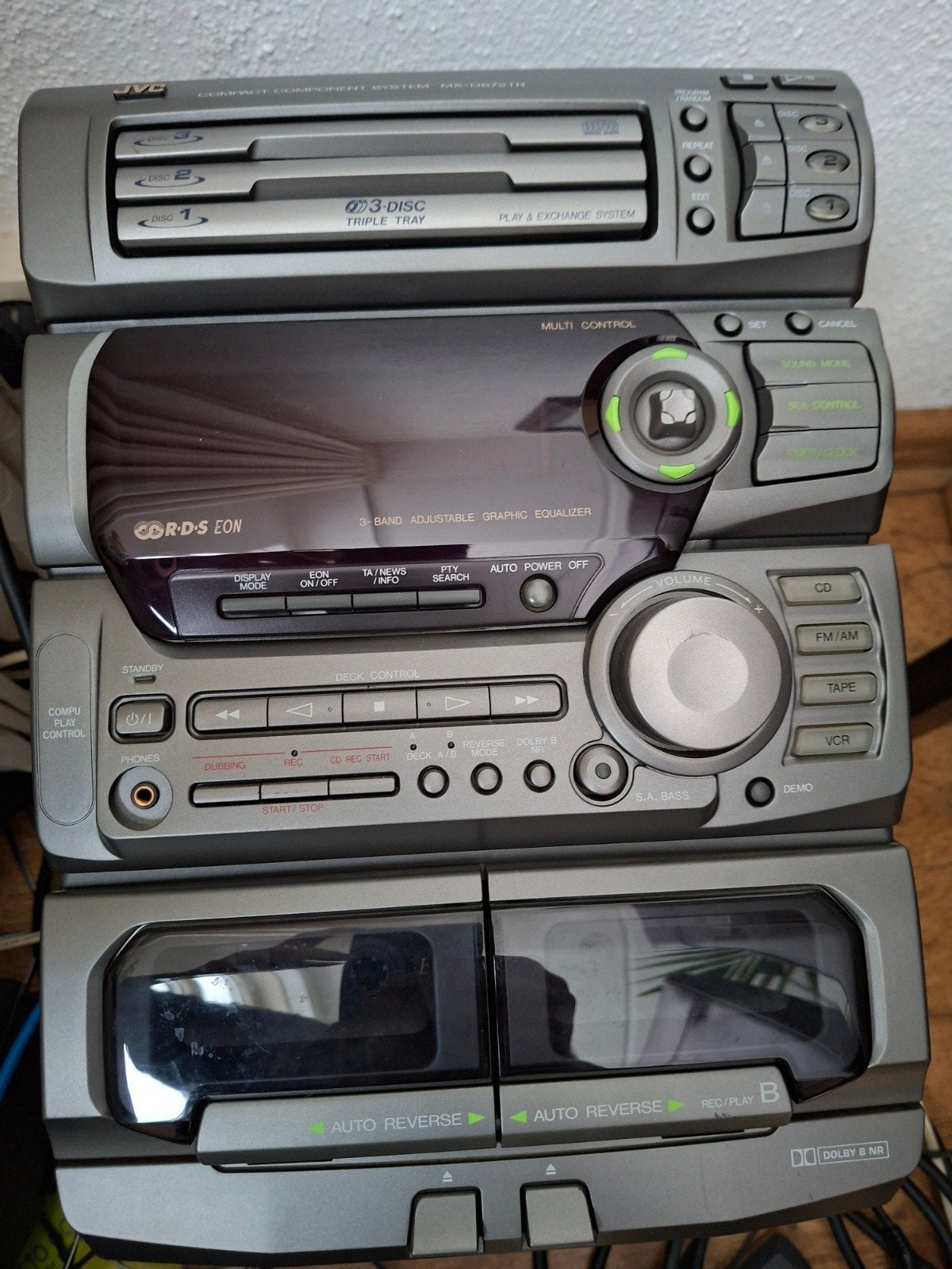 JVC Compact Component Systeem MX-J500T met speakers, Ophalen, Gebruikt, Cassettedeck, JVC