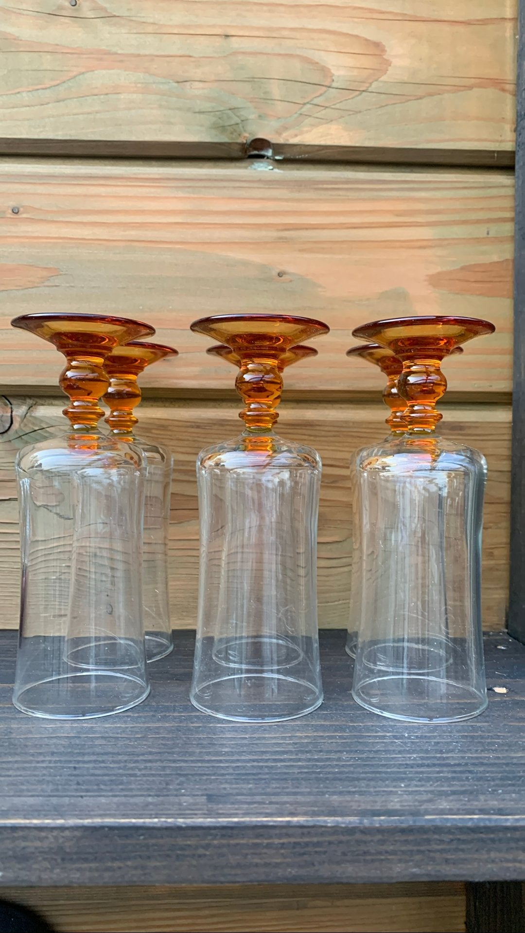 6 brocante wijnglazen uit Frankrijk, Ophalen of Verzenden