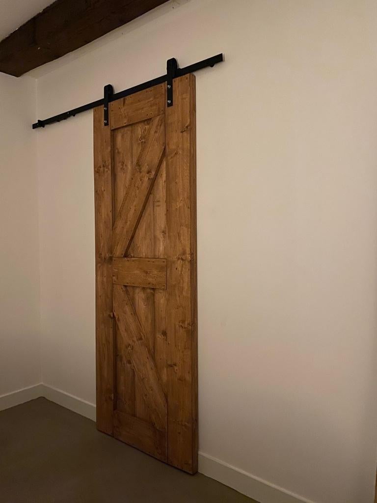 Loftdeur steigerhout, Doe-het-zelf en Verbouw, Deuren en Horren, Nieuw, Binnendeur, 200 tot 215 cm, Minder dan 80 cm, Hout, Schuifdeur