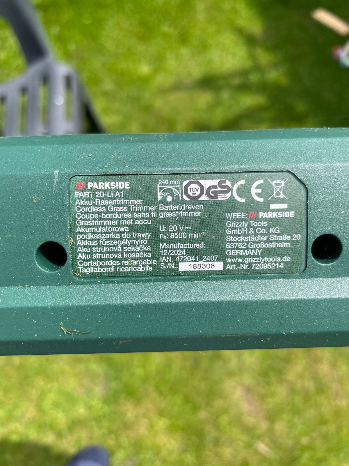Parkside Accu Grastrimmer - Zo goed als nieuw, Ophalen of Verzenden, Zo goed als nieuw, 10 tot 30 cm, Accu
