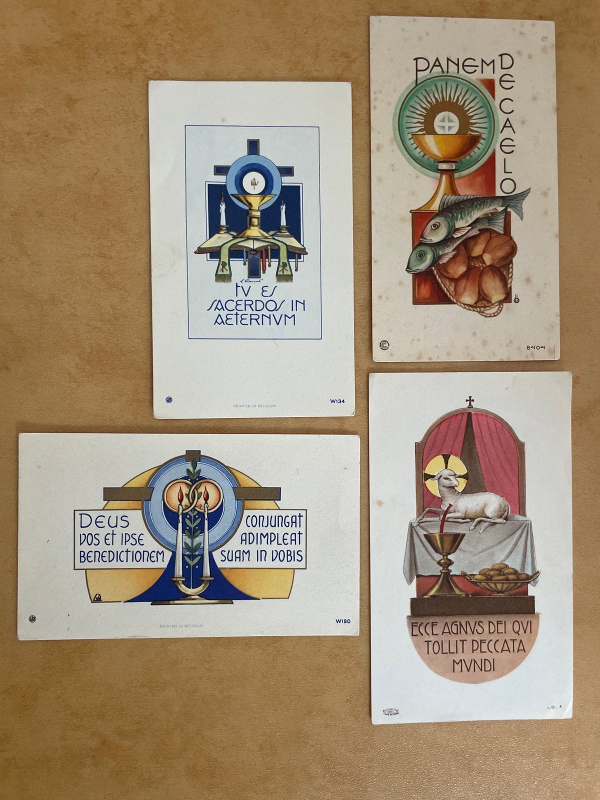 4 Oude Communie/Heilige Prentjes - Religieuze Kunst, Antiek en Kunst, Antiek | Religie, Ophalen of Verzenden