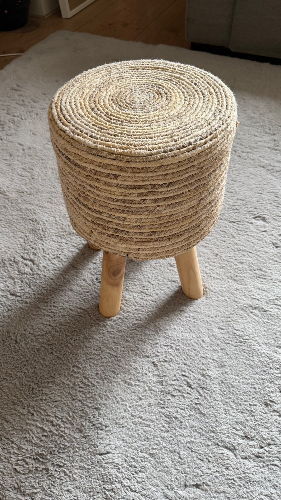 Jute krukje, Huis en Inrichting, Ophalen, Zo goed als nieuw, Hout