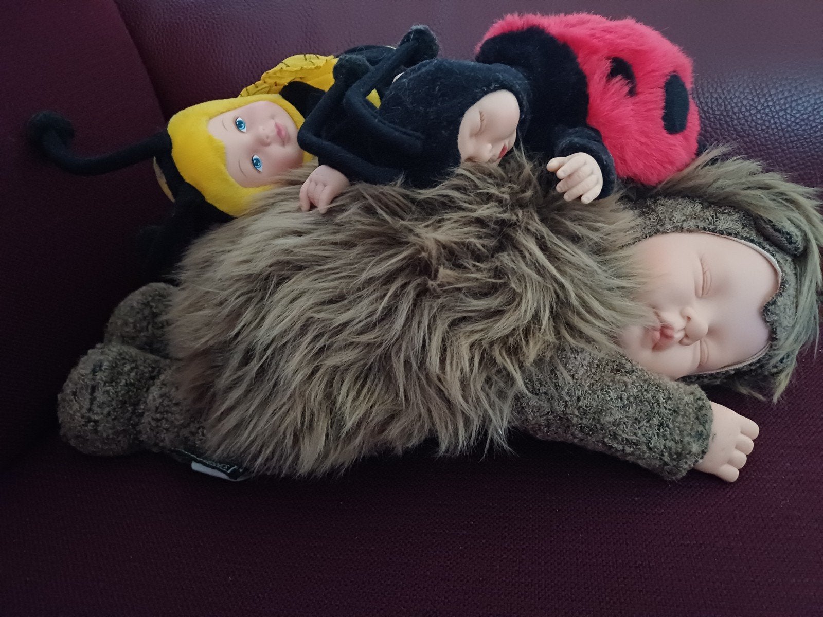 3x Anne Geddes bij, egel en lieveheersbeestje, Ophalen, Gebruikt, Babypop