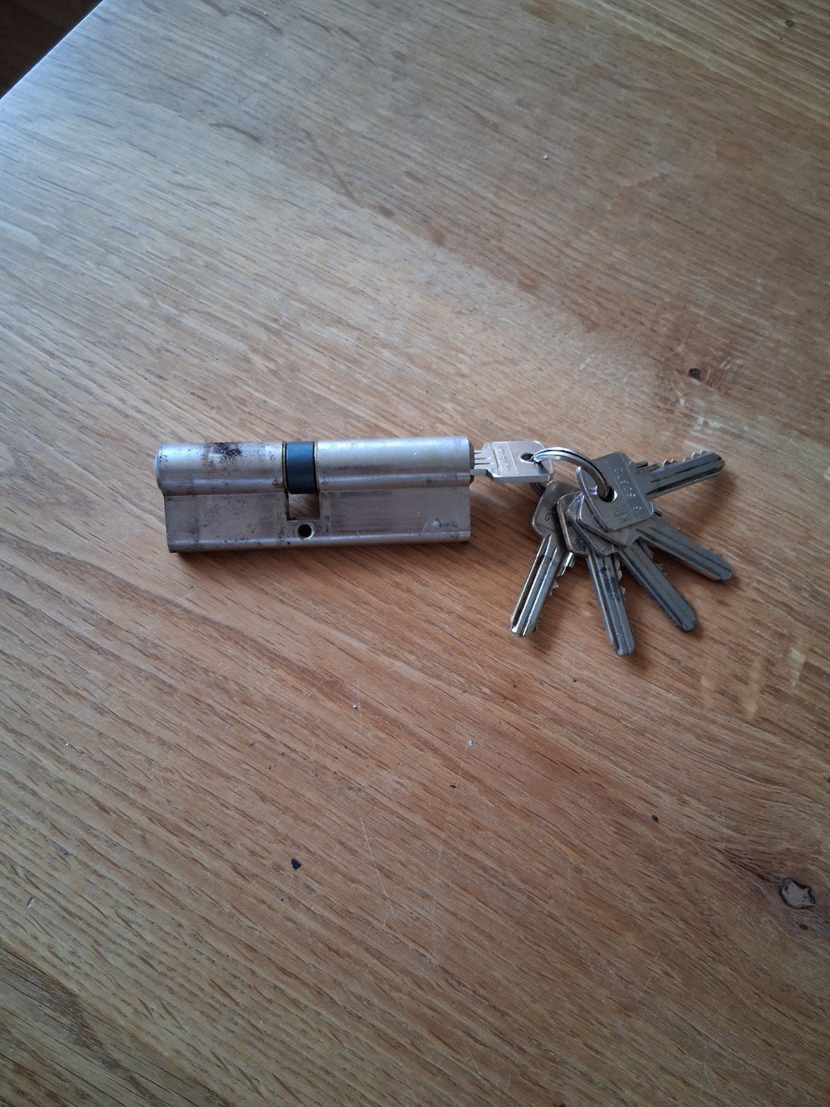 Cilinderslot met maar liefst 6 sleutels, Ophalen of Verzenden, Gebruikt, IJzer, Slot