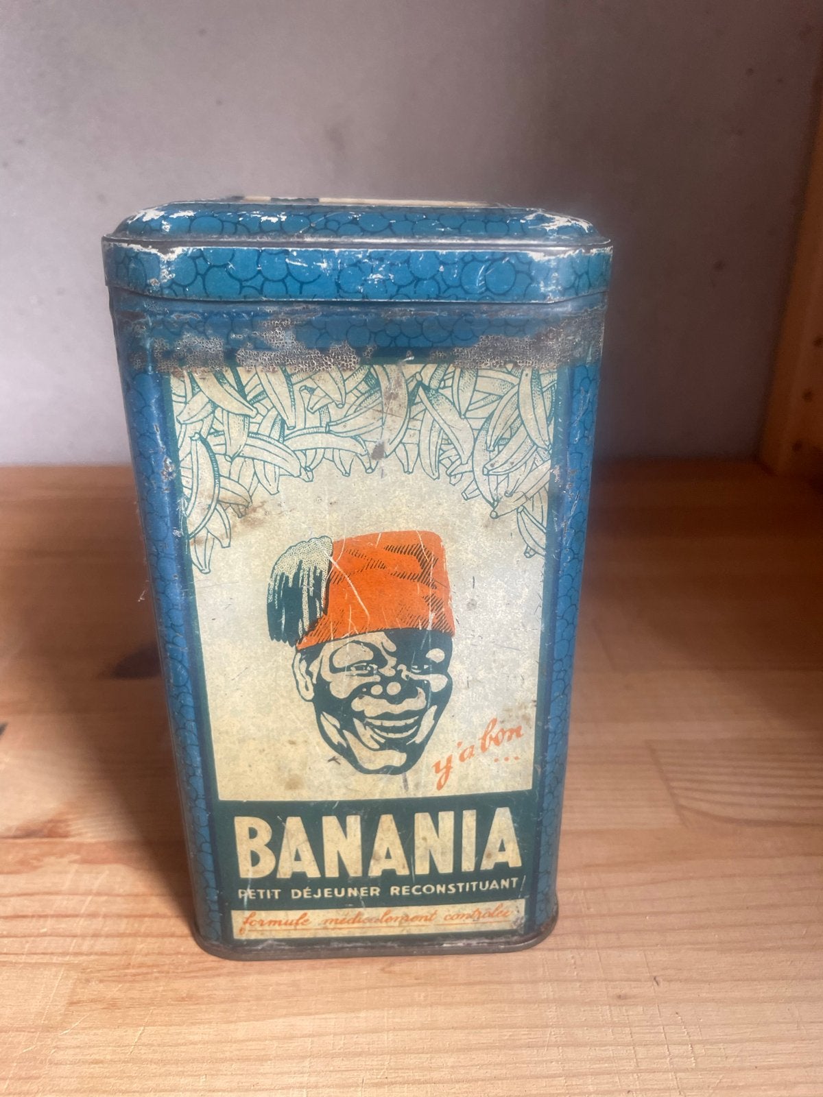Antiek Frans Banania Blik - Vintage Verzamelobject, Ophalen of Verzenden, Gebruikt, Overige