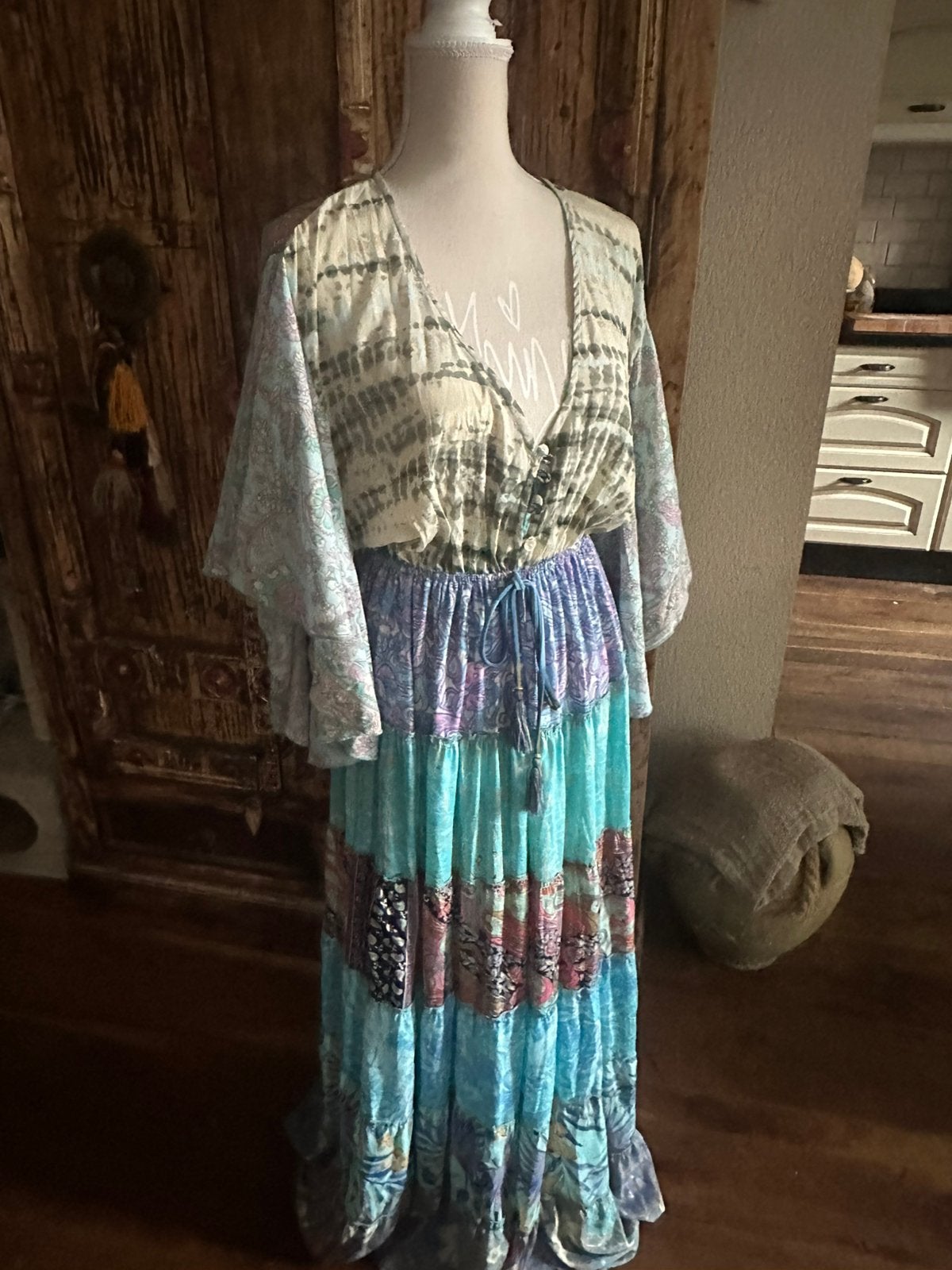 Ibiza  jurk one size, Kleding | Dames, Ophalen of Verzenden, Zo goed als nieuw, Onder de knie