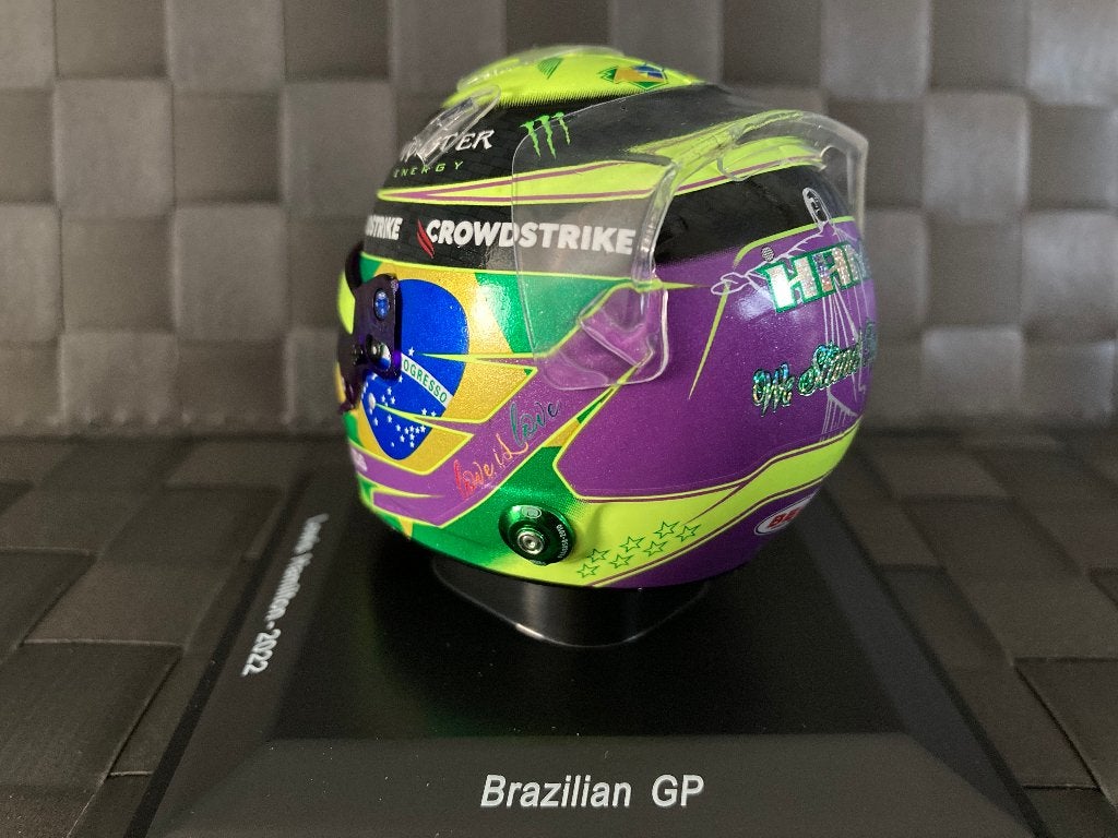 ✅ Lewis Hamilton 1:5 helm 2022 Brazilian GP Mercedes AMG W13, Ophalen of Verzenden, Nieuw, Formule 1