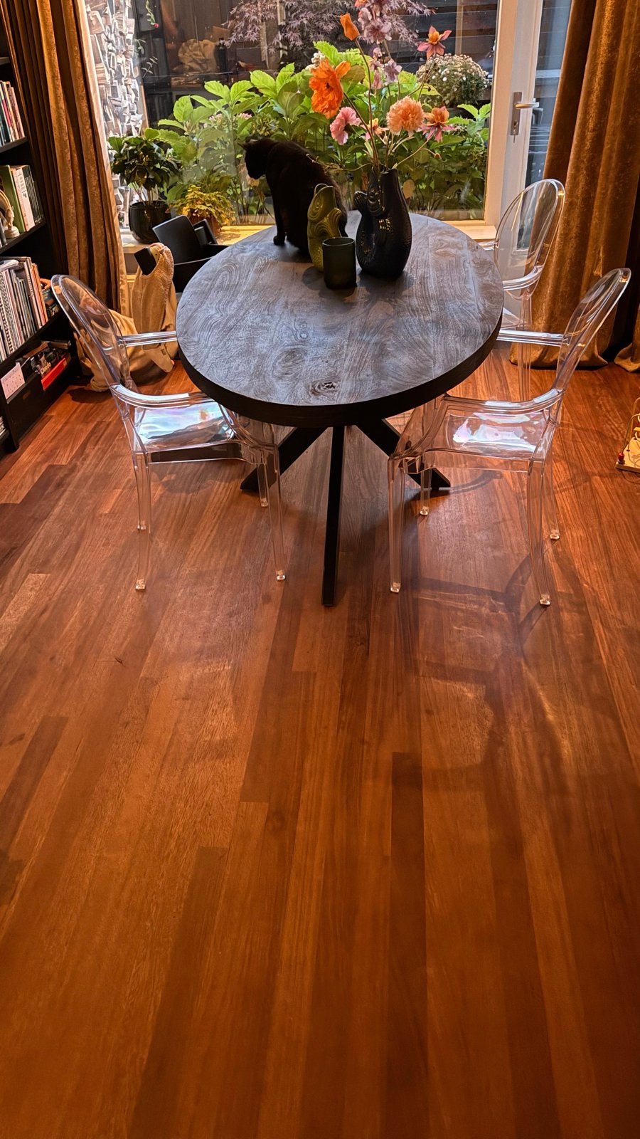 6 transparante stoelen, Huis en Inrichting, Kunststof, Gebruikt, Overige kleuren, Ophalen of Verzenden