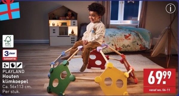 PLAYLAND Houten klimkoepel voor kinderen, Ophalen, Zo goed als nieuw