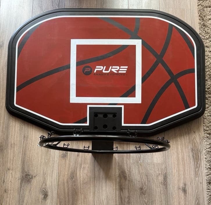 Basketbal ring met net en bord. Nieuw, Ophalen, Nieuw, Ring, Bord of Paal