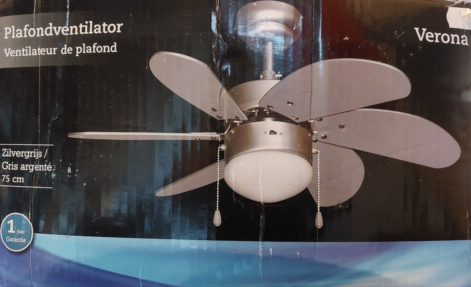 Plafondventilator met lamp, Ophalen of Verzenden, Gebruikt, Plafondventilator
