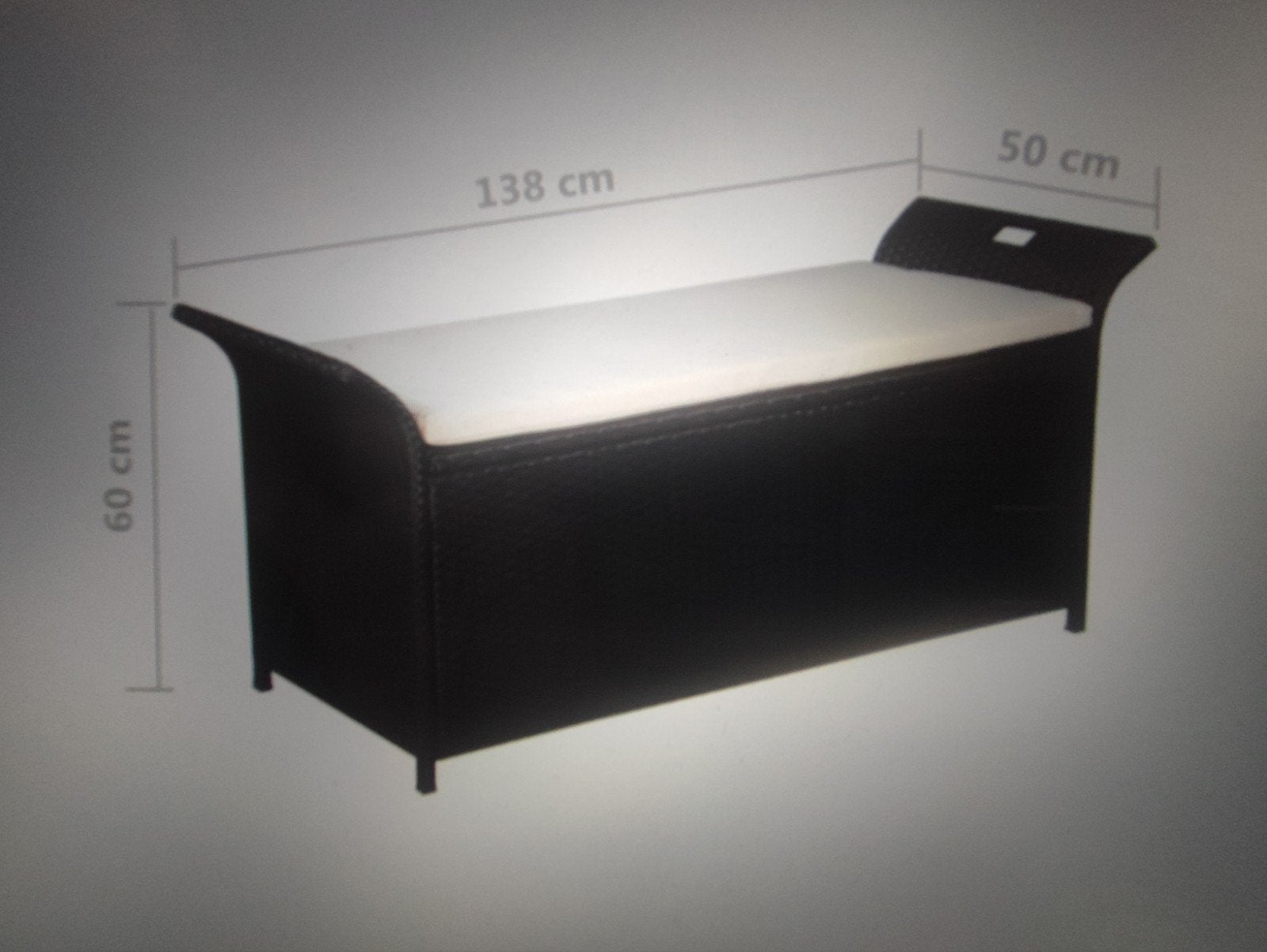 vidaXL Opbergbankje met kussen 138 cm poly rattan bruin, Tuin en Terras, Ophalen of Verzenden, Nieuw