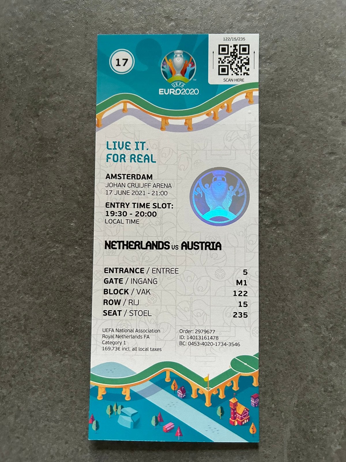 Nederland - Oostenrijk ticket, Verzamelen, Sportartikelen en Voetbal, Ophalen of Verzenden, Overige typen