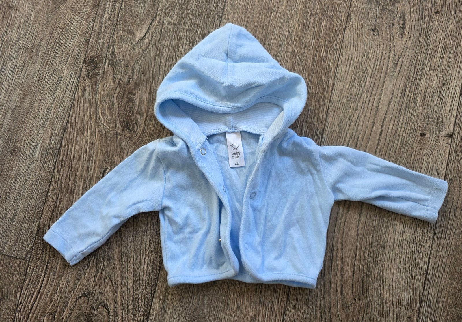 Baby Club blauw vestje met capuchon maat 56, C&A Baby Club, Ophalen of Verzenden, Zo goed als nieuw, Truitje of Vestje