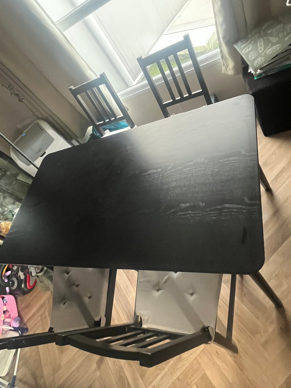 IKEA LISABO tafel + 4 STEFAN stoelen met zitkussens, Ophalen of Verzenden, Zo goed als nieuw