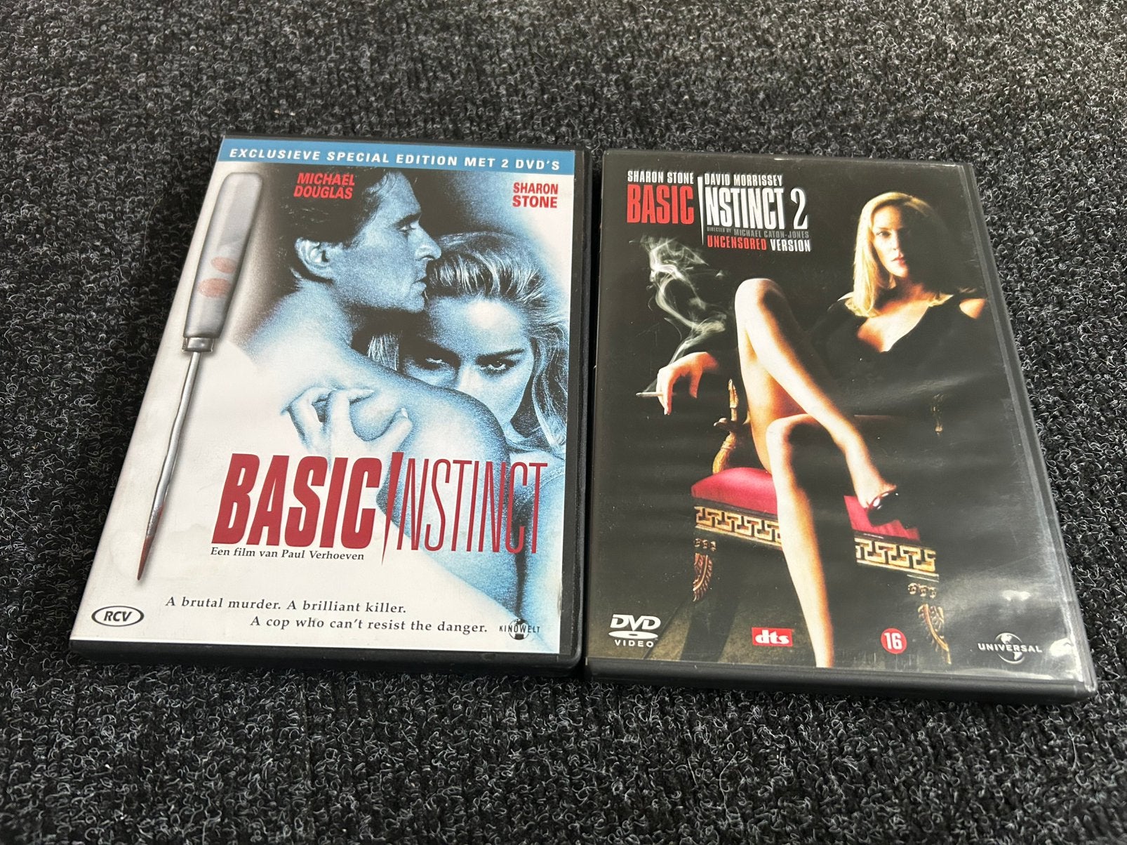 Basic instinct 1 en 2 op dvd, Vanaf 16 jaar, Ophalen of Verzenden, Gebruikt