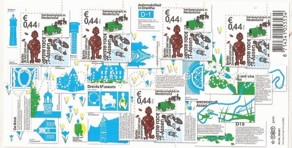 Postzegelvelletje Mooi Nederland Assen Postfris Prachtig, Postzegels en Munten, Ophalen of Verzenden, Na 1940, Postfris