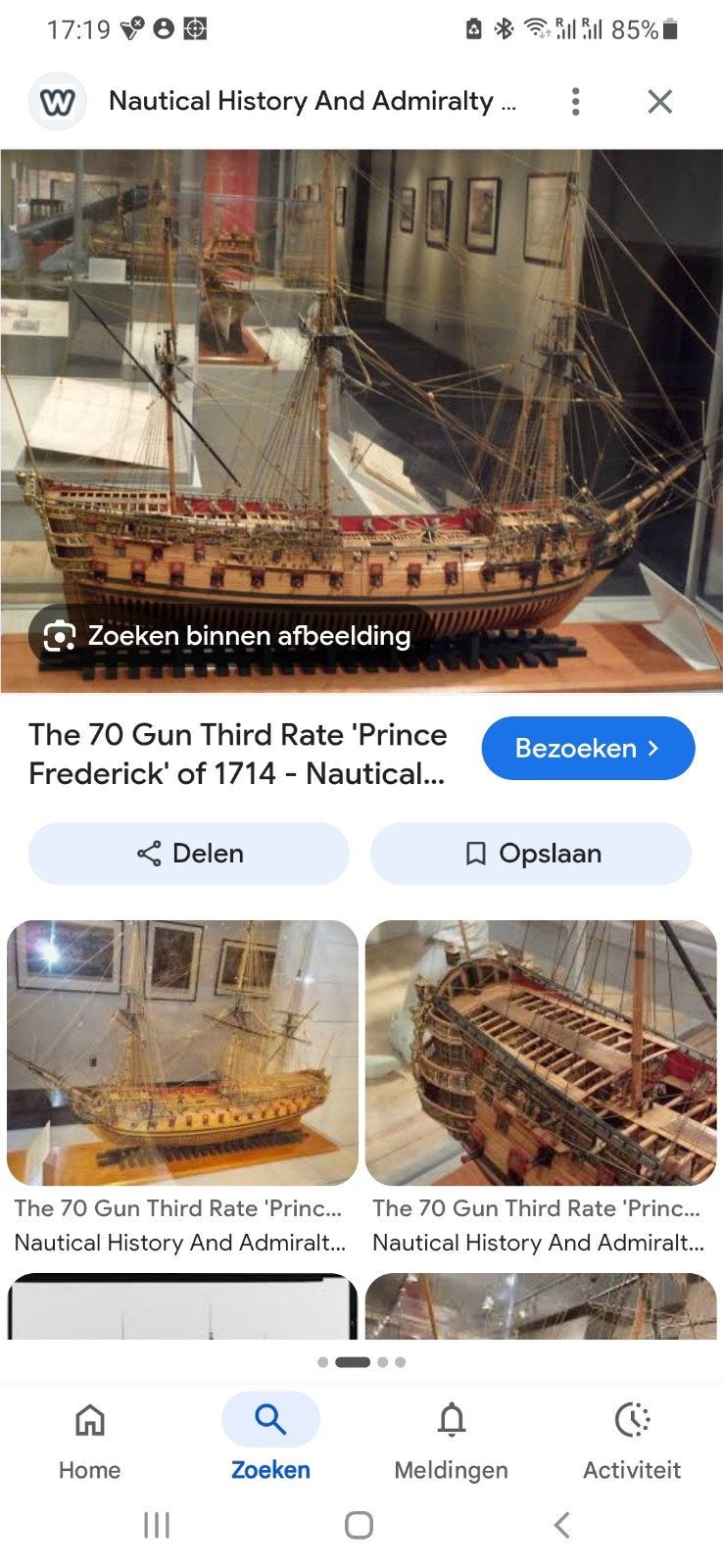 gezocht bouwkit scheepsmodel 70 gun Prince Frederick, Ophalen of Verzenden