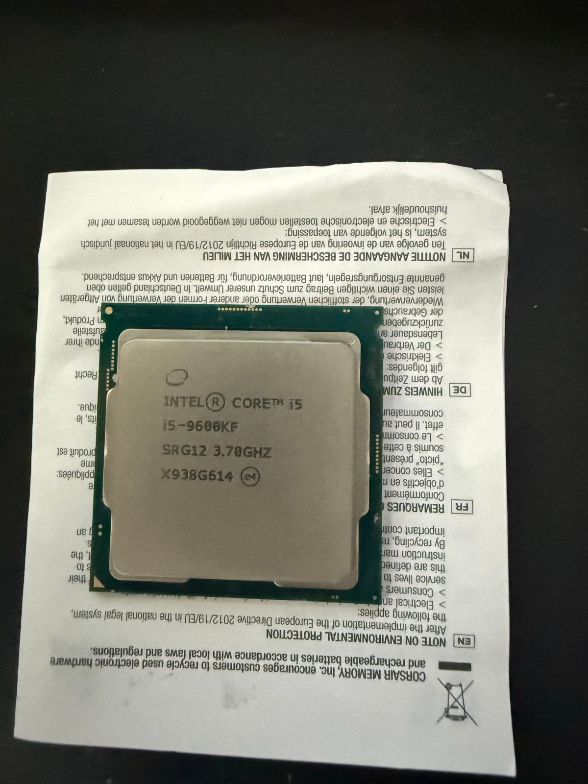 Intel Core i5-9600KF Processor, Computers en Software, Verzenden, Zo goed als nieuw, 6-core, 3 tot 4 Ghz