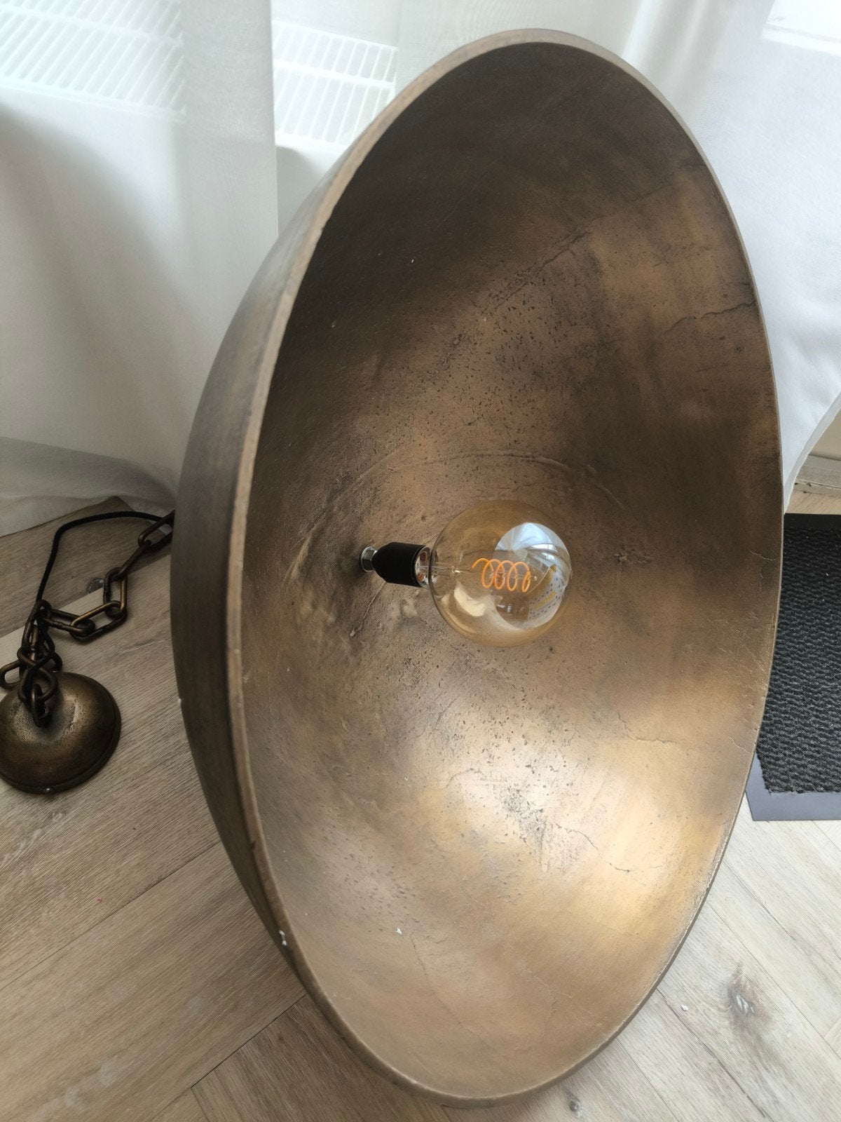 XXL Zware Massief Messing Hanglamp 70cm - 12.5kg + LED loft, Ophalen of Verzenden