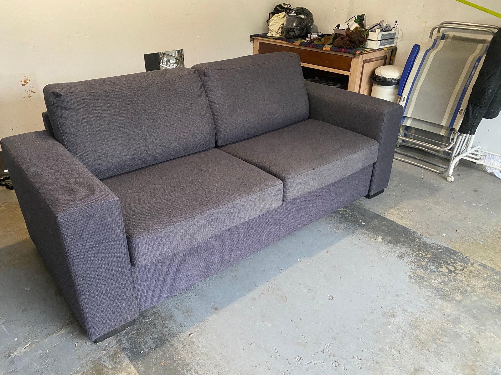 Bank, haco, antraciet, 2,5-zits, Ophalen, Gebruikt, Minder dan 75 cm, Rechte bank