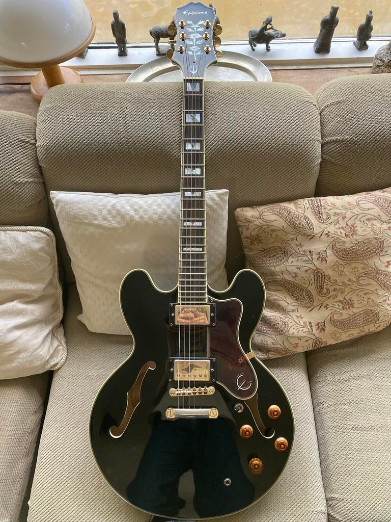 Epiphone Sheraton II (zwart), Ophalen, Zo goed als nieuw, Semi-solid body, Epiphone