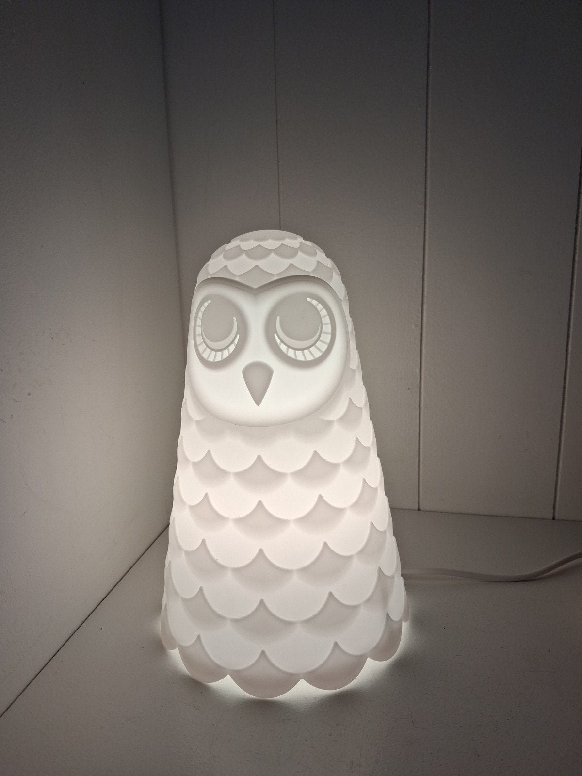 IKEA Solbo Uil nachtlampje/kinderlamp, Kunststof, LED verlichting, Kinderlamp, Wit
