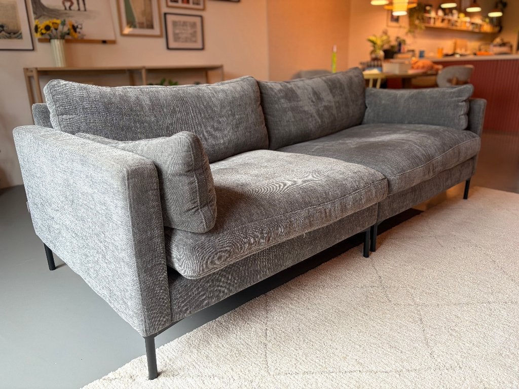 Zuiver Summer driezitsbank + loveseat grijs, Ophalen, Gebruikt, 100 tot 125 cm, Driepersoons