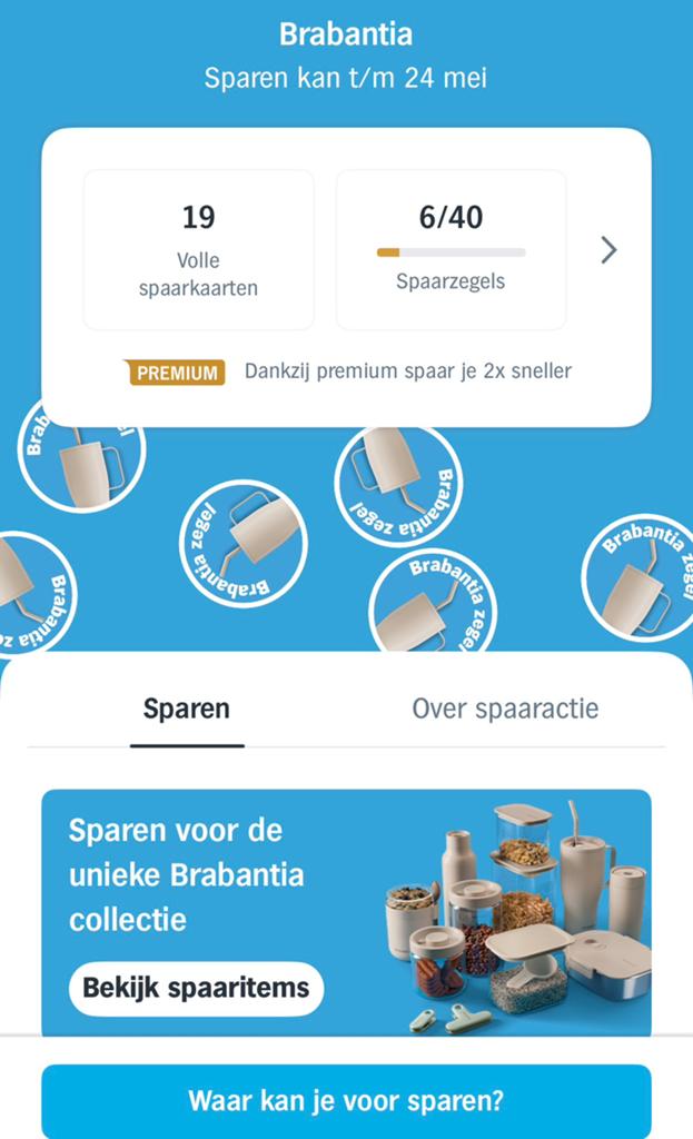 Brabantia Spaaractie Albert Heijn, Eén persoon, Kortingsbon