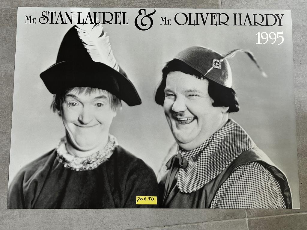 Geweldig leuke poster van Laurel & Hardy, Verzamelen, Posters, Met lijst, Rechthoekig Liggend, Ophalen of Verzenden, Zo goed als nieuw