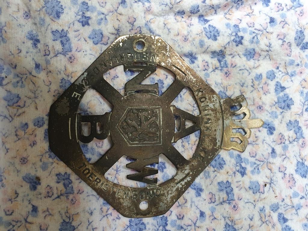 Oude ANWB Toeristenbond Auto Badge met Kroon, Ophalen of Verzenden