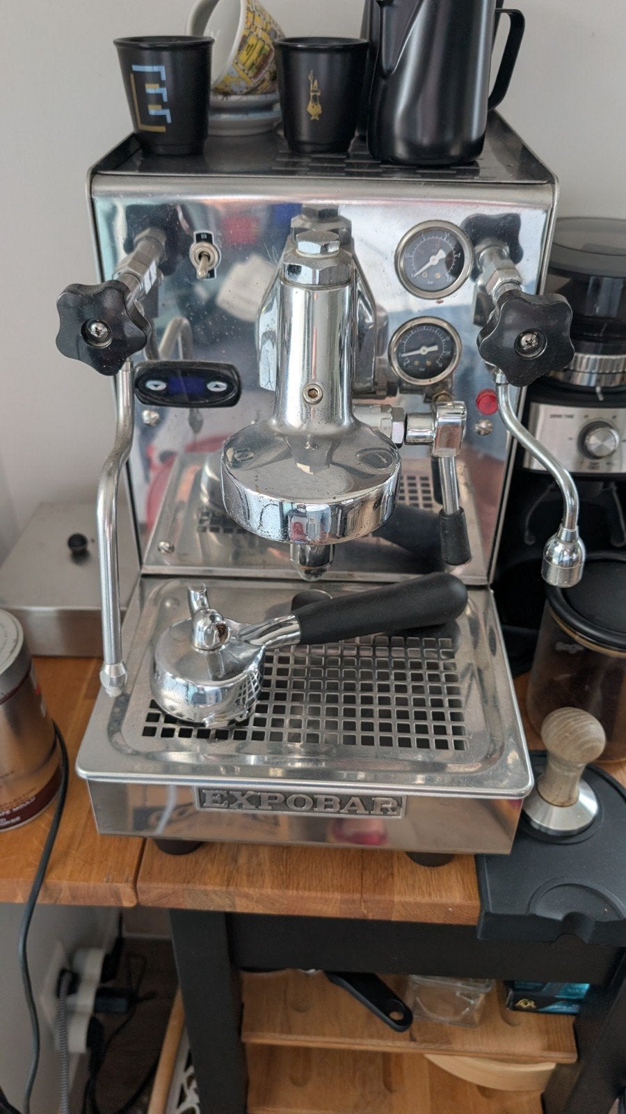 Expobar Espressomachine met alle attributen, Ophalen, Espresso apparaat, Gemalen koffie, Afneembaar waterreservoir