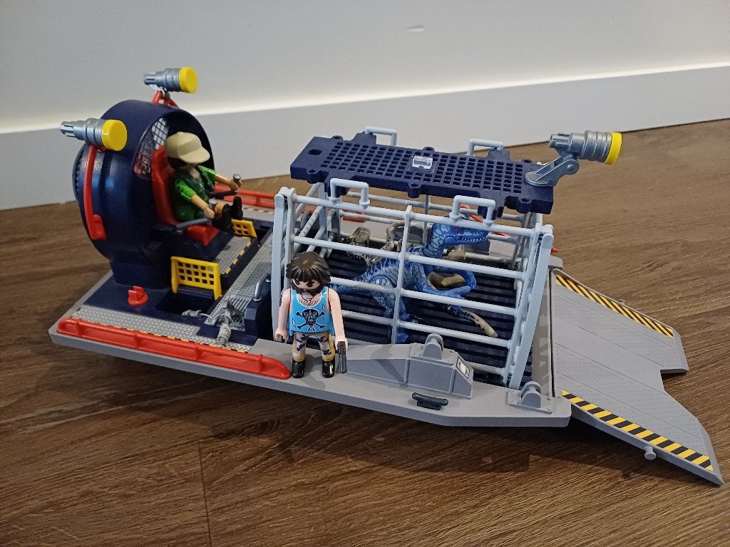 PLAYMOBIL Dino’s hovercraft met dinokooi – 9433, Complete set, Ophalen of Verzenden, Zo goed als nieuw, Boot/Schip