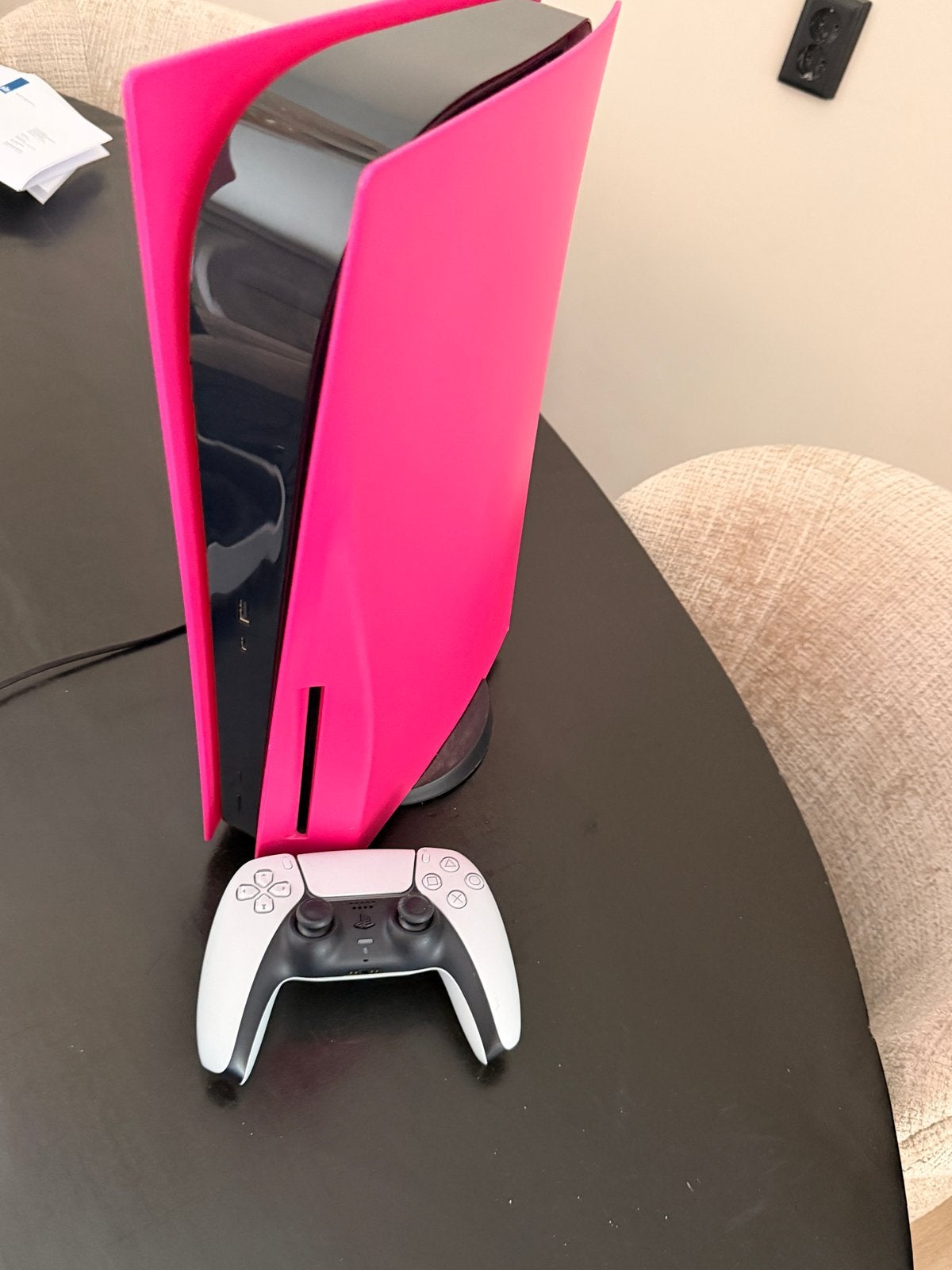 PS5 Disc Edition - Roze Custom Platen, Ophalen of Verzenden, Zo goed als nieuw