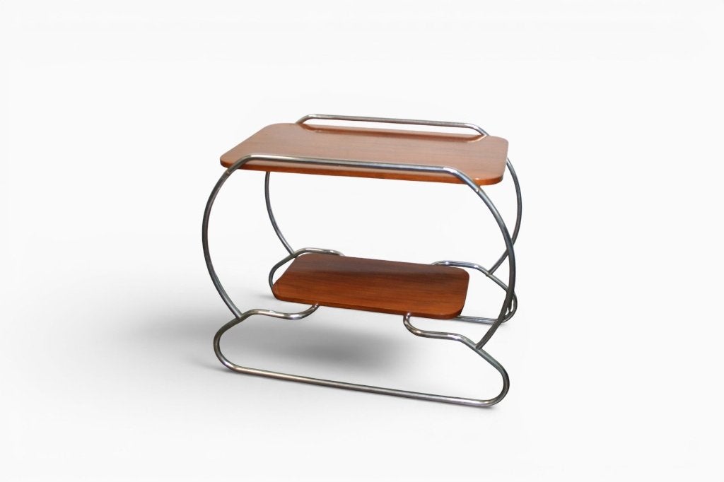 Vintage bijzettafel in Bauhaus-stijl, Minder dan 55 cm, Info@degezel.nl, De Gezel, Ophalen