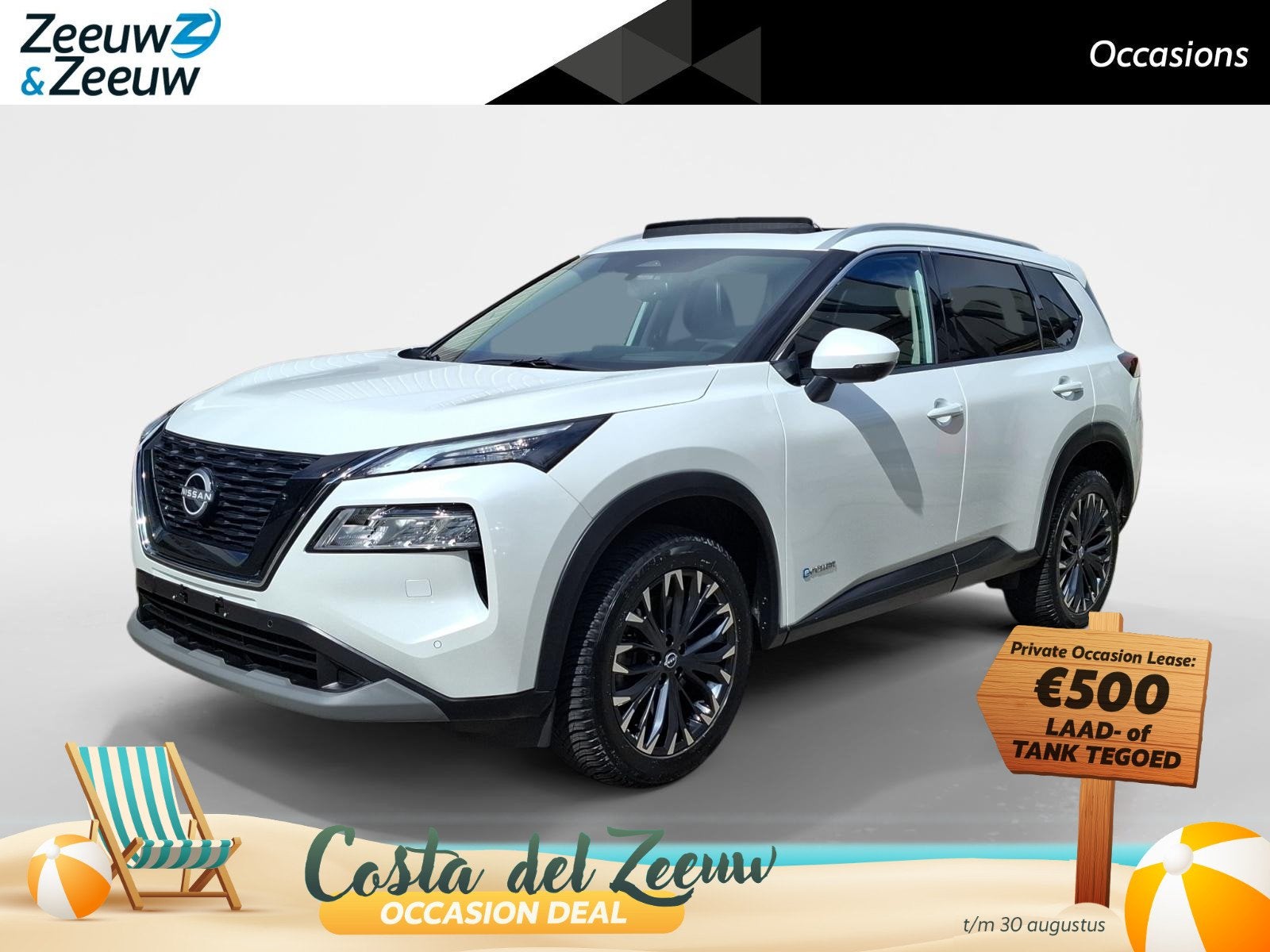 Nissan X-Trail E-Power Tekna | Schuifkanteldak | Carplay | B, 12 maanden, Gebruikt, Euro 6, Wit