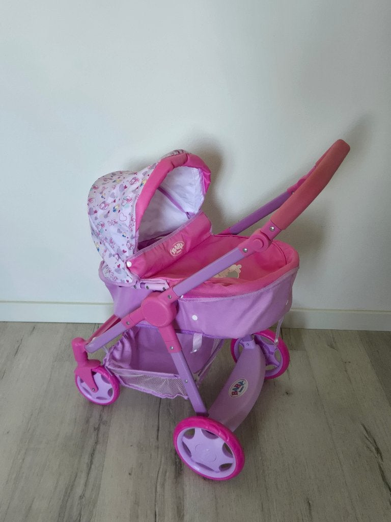 BABY born poppenwagen roze/paars – zeer nette staat, Kinderen en Baby's, Speelgoed | Poppen, Ophalen, Gebruikt, Babypop