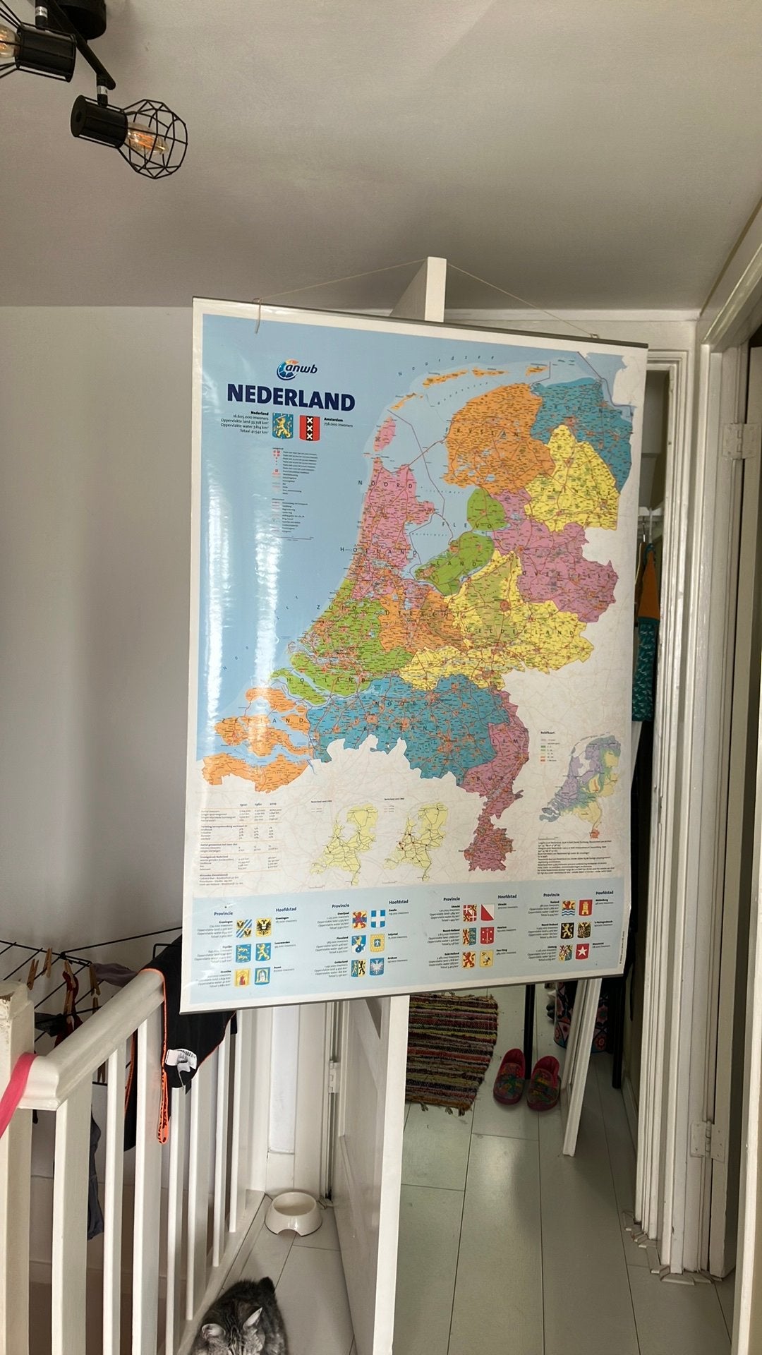 Grote landkaart Nederland, Diversen, Ophalen, Zo goed als nieuw, Accessoires