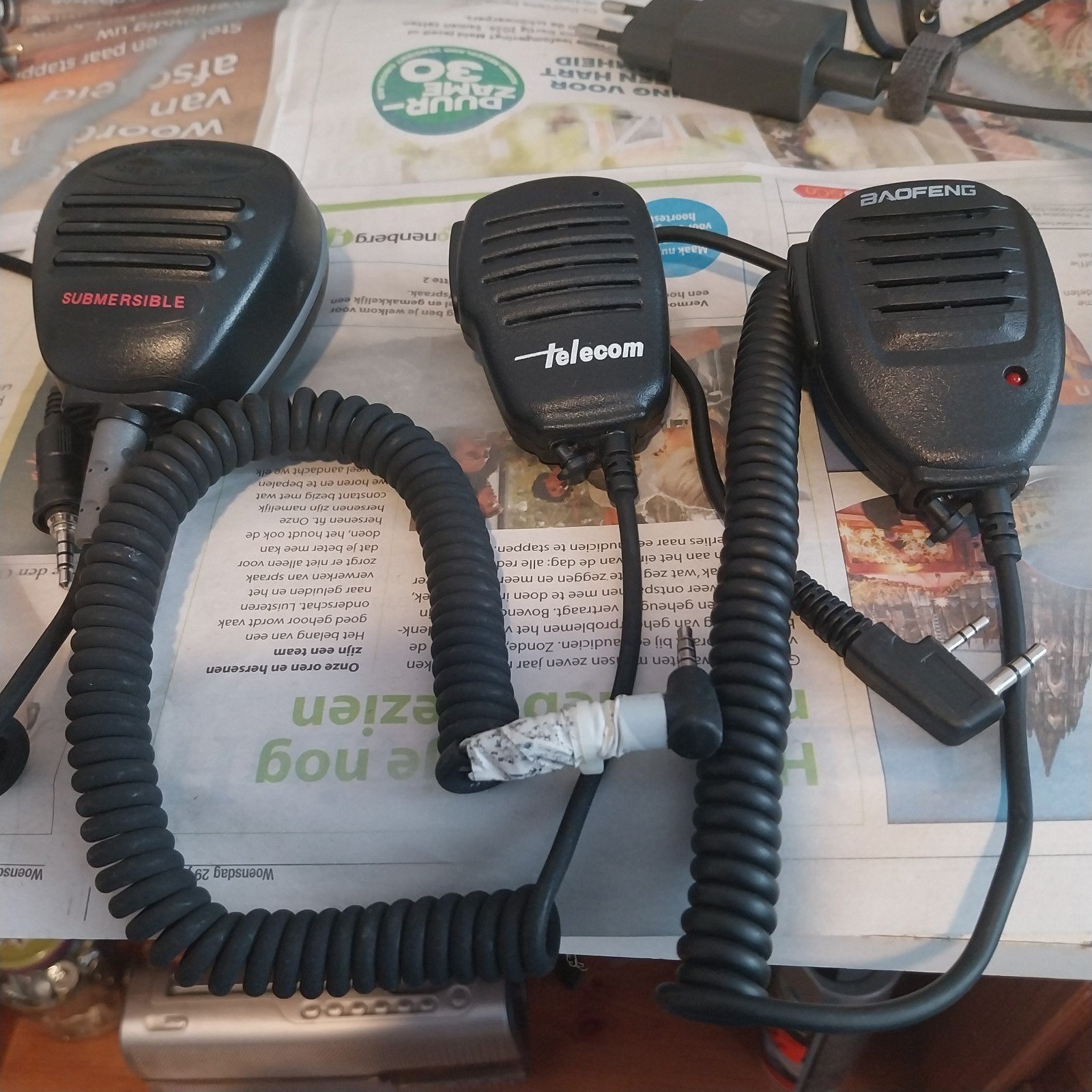 Set van 3 portofoon microfoons, Telecommunicatie, Ophalen of Verzenden